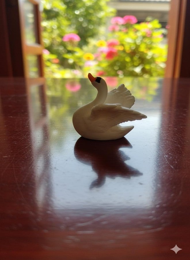 Royal Fountain White Swan Couple Resin Figurines, Antique Style Decorative Set, Indoor Home Decor - Image 5